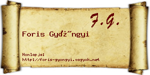 Foris Gyöngyi névjegykártya
