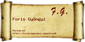 Foris Gyöngyi névjegykártya